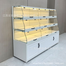 定制面包柜面包糕点桃酥展示柜弧形中岛边柜蛋糕店玻璃抽屉式柜台