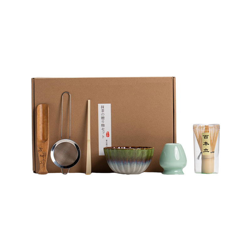 Juego de matcha de cerámica gruesa de estilo japonés, herramientas de té, tazón de matcha de cerámica, juego de té, taza de té, polvo de matcha, Baibenli
