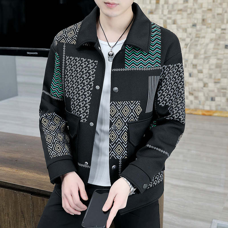 2023 abrigo primavera y otoño estilo coreano solapa moda casual guapo chaqueta de moda del todo fósforo 303