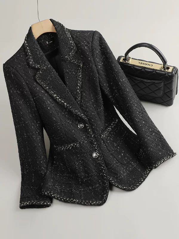 Жакет-пиджак женский в стиле Chanel, осенний твид, городской, размеры S–3XL