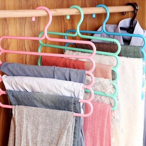 Thickened five-layer trouser rack, multifunctional wardrobe trouser hanger, scarf and scarf tie rack, factory direct sales