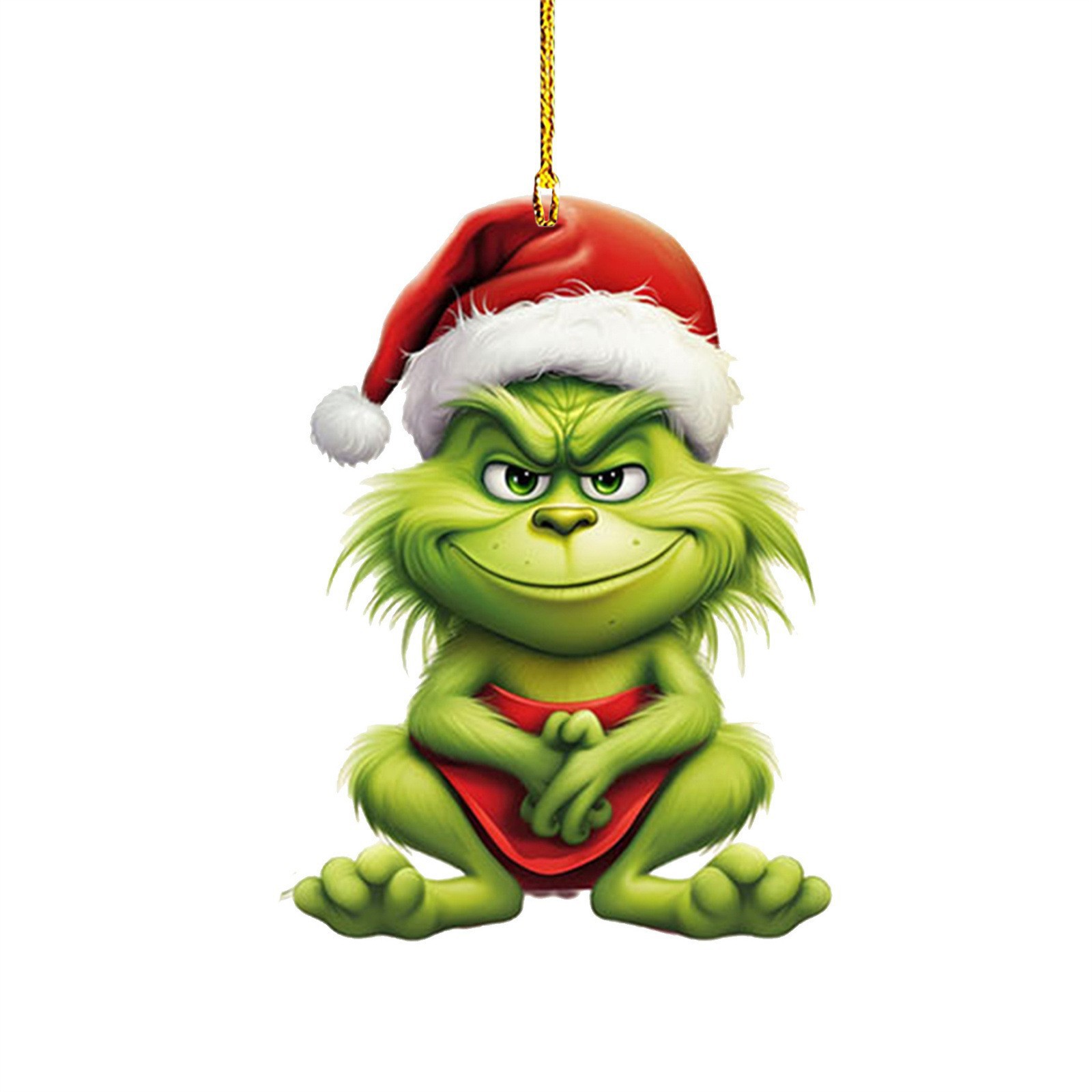 Nuevo producto transfronterizo: Colgante de coche de dibujos animados de hombreito verde para niños, decoración para árbol de Navidad y hogar.