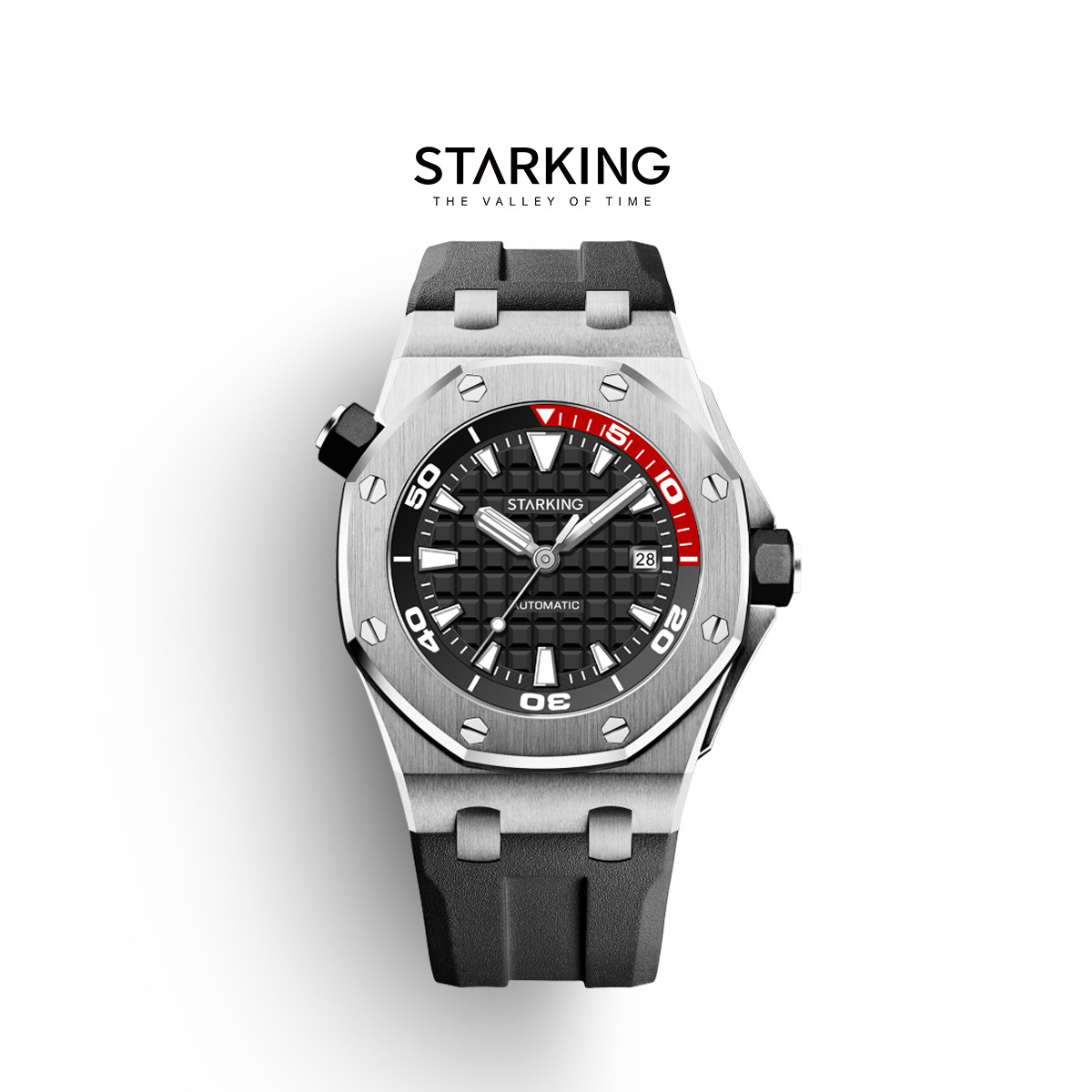 남성용 팔각형 원형 검정색 표면