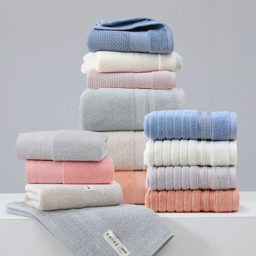 Cotton Towel Set Simple Face Washing Home Bath Absorbent Face Towel 32-Ply 100% Cotton Couple Gift Towel Customization