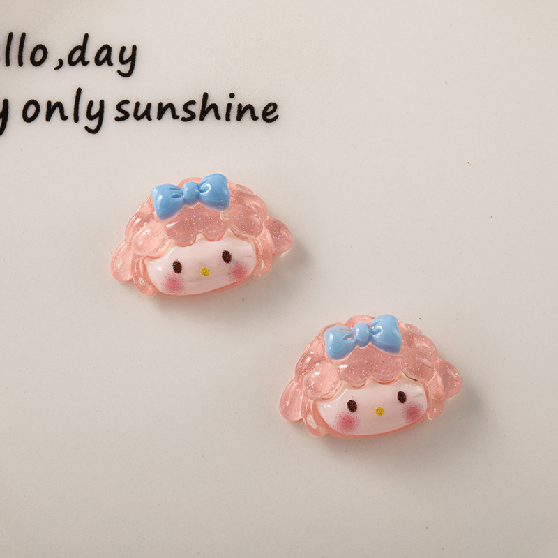 Nube de cristal oso marca accesorios resina conejo chica DIY crema pegamento horquilla accesorios para el cabello y otros materiales al por mayor