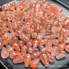 天然川料南红玛瑙樱桃红 一体三通文玩星月小配件diy搭配佛珠长链