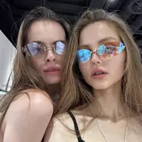 Трансграничные очки Y2K Millennial, сексуальные стильные солнцезащитные очки без оправы со звездами, ретро футуристические солнцезащитные очки, европейские и американские модные