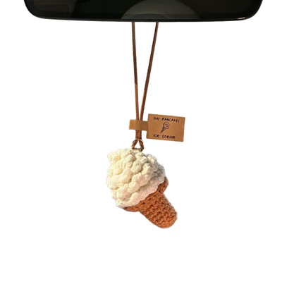 Cream Pendant Car Rearview: Car hanging