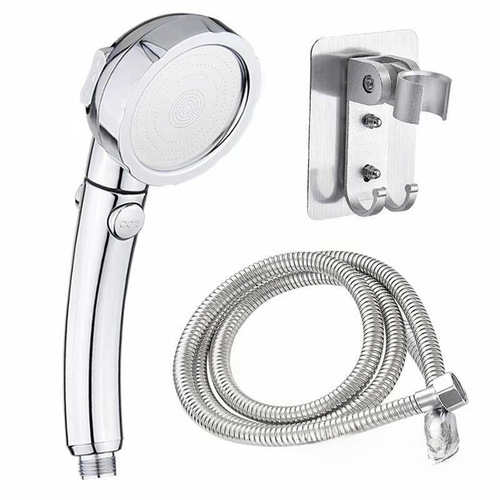 Circular Shower Head Spray Set with Boosted Bathroom Pressure, Single-Tap Water Shut-off Shower Head