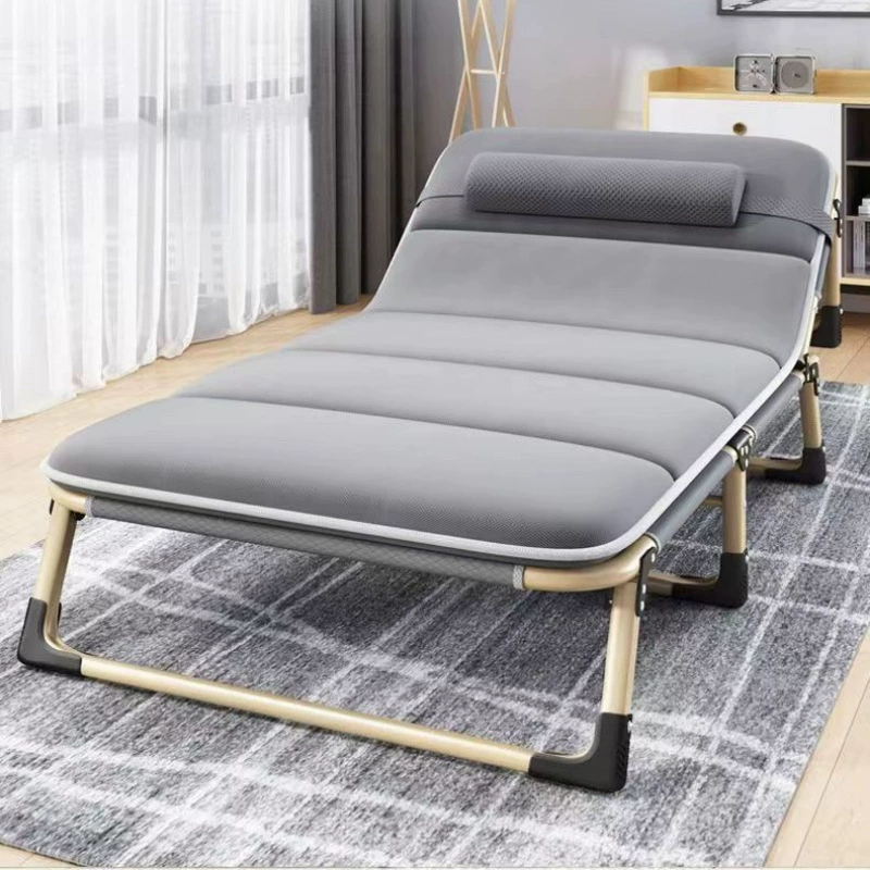 Раскладная кровать Односпальная кровать Домашний портативный Многофункциональный шезлонг для офиса Простая кровать для отдыха для взрослых Простая походная кровать