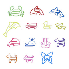 Cartoon creative mini colorful paper clips cute animal swastika clips fashionable and convenient paper clips