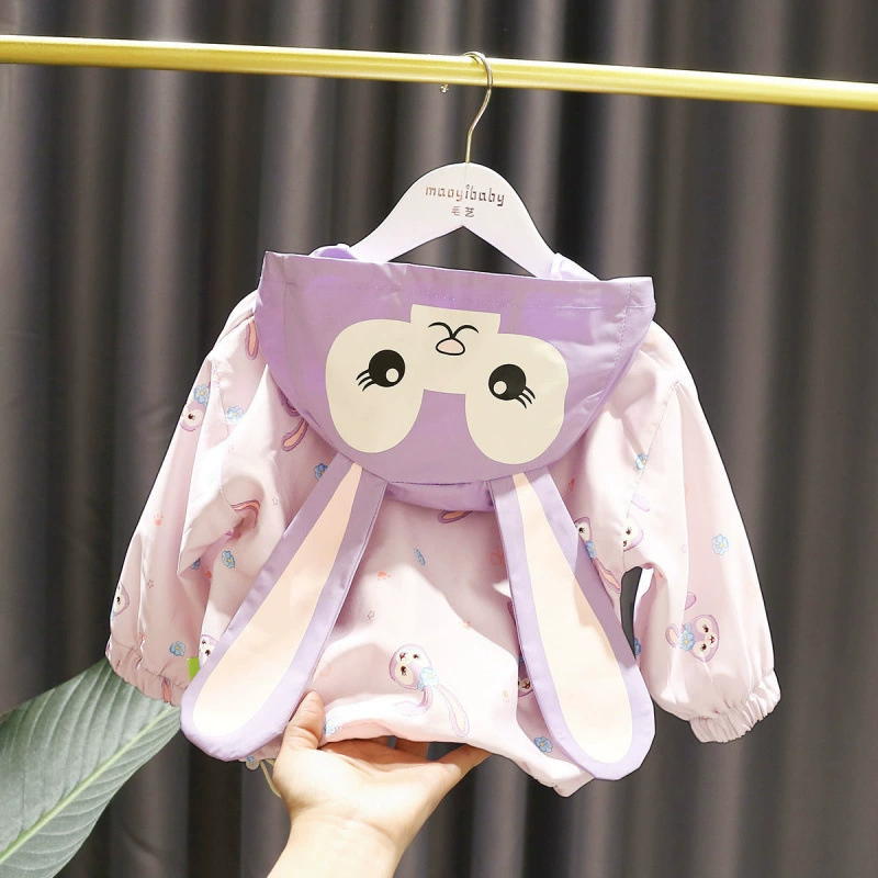 Детская ветровка для девочки осень 2025, стиль "зайчик", весенне-осенний стиль, новая модная куртка для девочек, топ