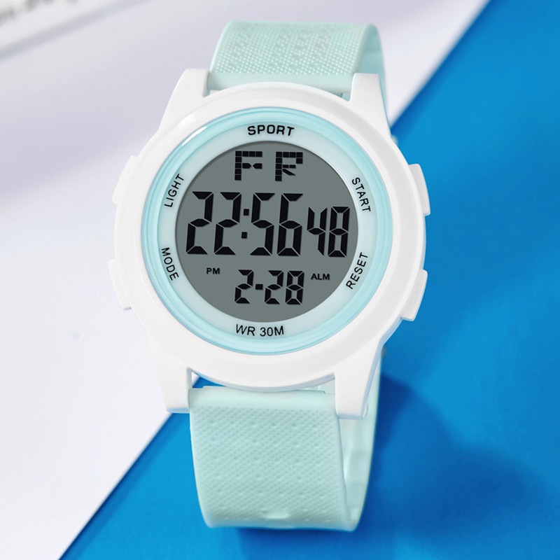 Moda macaron jalea reloj electrónico chica estudiante lindo redondo Niño niños reloj impermeable escuela secundaria