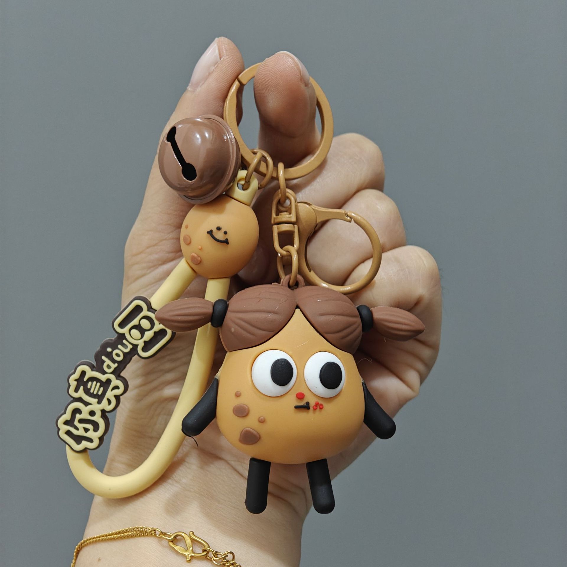 Creativo feo, bonito, frito, patata, monarca, llavero de dibujos animados, boca de salchicha, muñeca, colgante, bolso de automóvil, llavero al por mayor