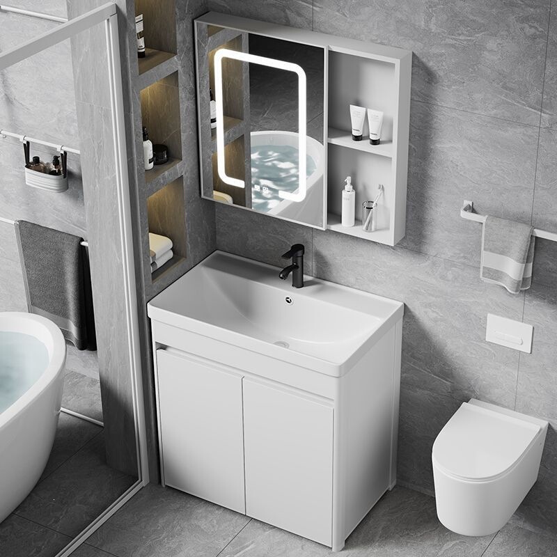 Minimalist bathroom cabinet with ceramic integrated basin, deepened washbasin, integrated sink, balcony washstand, bathroom cabinet Minimalist bathroom cabinet with ceramic integrated basin, deepened washbasin, integrated sink, balcony washstand, bathroom cabinet