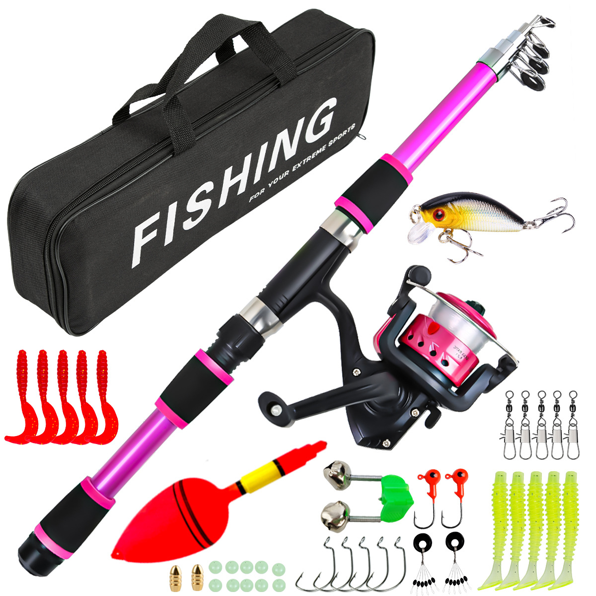 1.8m pink complete set with bag