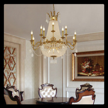 全铜水晶吊灯客厅楼梯网红别墅奢华宫廷浪漫欧式铜灯法式中古铜灯