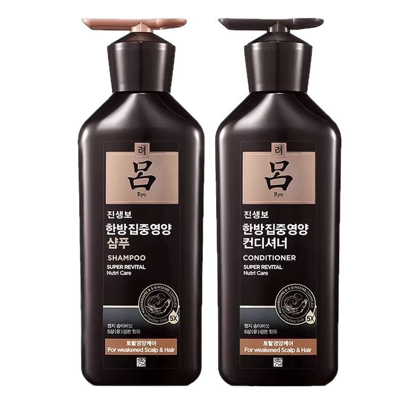 Ryo ブラックルー 韓国高麗人参 リバイタライジング シャンプー 400ml + コンディショナー 400ml セット|undefined
