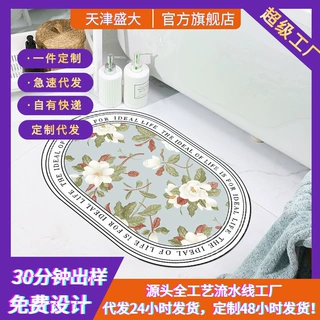 加工定制硅藻泥地毯可广告地垫房地产浴室装修防滑家居
