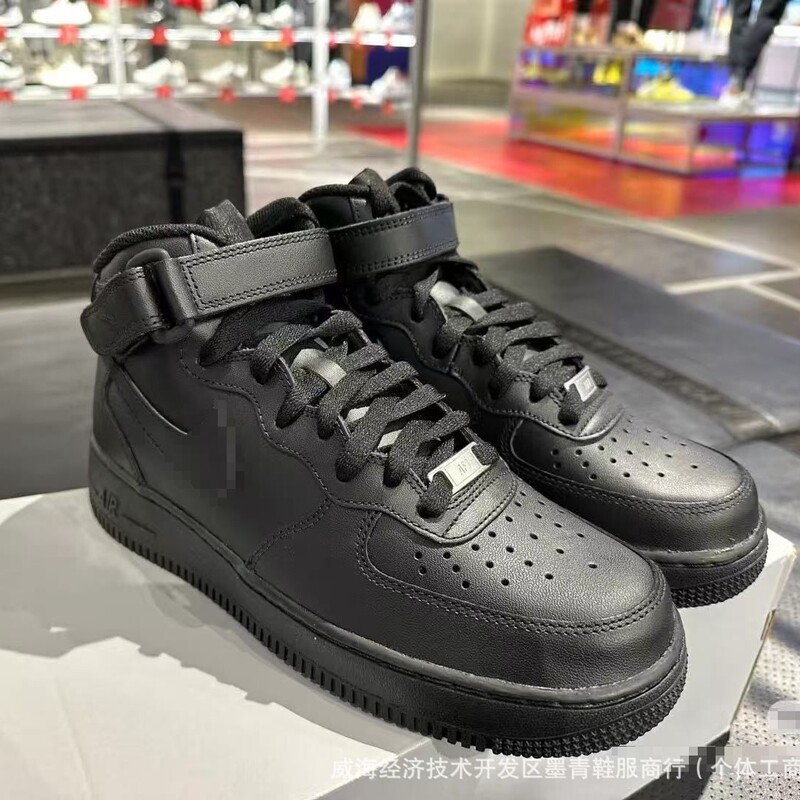 Putian Pure Original Af1 Air Force One Black Warrior Low-Top White Shoes for Men and Women Versatile Thick-Soled High-Top Casual Sneakers