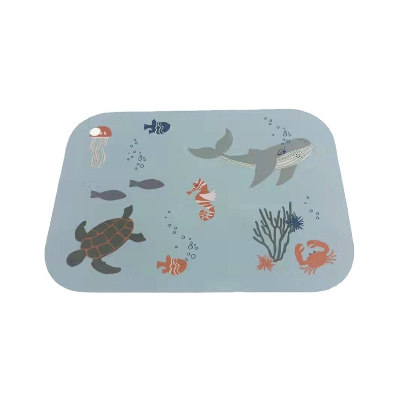 Manteles individuales de silicona al por mayor con estampados de dibujos animados, resistentes al calor y anti-quemaduras, de alto valor estético, manteles de mesa para el hogar resistentes a altas temperaturas.