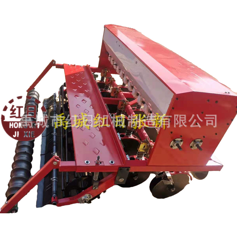 12行小麦播种机 圆盘开沟小麦播种施肥机 不锈钢料斗小麦播种机