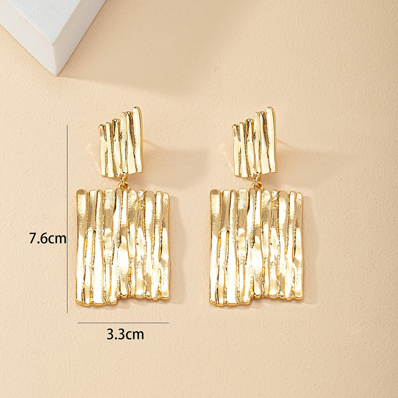 1 Pair Vintage Style Stripe Solid Color Plating Alloy Drop Earrings display picture 1