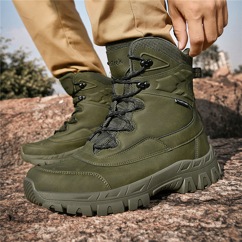 Cross-Border New Combat Boots Men's Hiking Desert Boots Thick-Soled Tactical Boots Men's Outdoor Work Shoes Men's Combat Training Boots