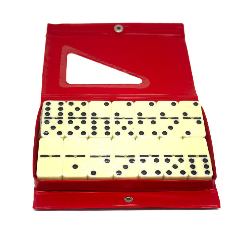 Polyurethane Material Dominoes Pvc Box Tooth-Colored White Dominoes Tabletop Educational Game Dominoes