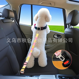 Cross-border Pet Car Products Dog Seat Belt Out Traction Rope Cat Dog Car Seat Fixed Rope Telescopic Elastic