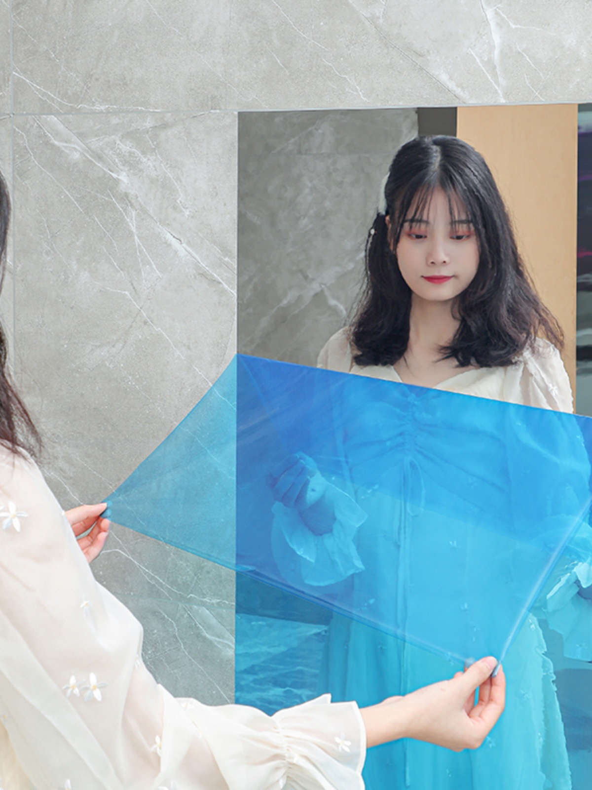 带背胶镜面贴纸墙贴软镜子墙纸自粘宿舍全身镜地板墙面装饰反光膜