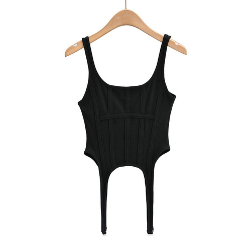 Sexy European and American Fishbone Corset Hooked Vest for Women,  New Arrival—Instagram-Worthy, Slim-Fit U-Neck Short Top Trendy