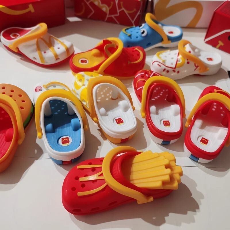 Mcdonald's Crocs Keychain Clog Pendant Mini Version Happy Meal Box Crocs Slippers Blind Box
