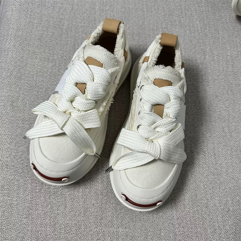 檀健次同款帆布鞋女2025年秋季新款厚底蕾丝2.0蝴蝶结情侣休闲鞋|undefined