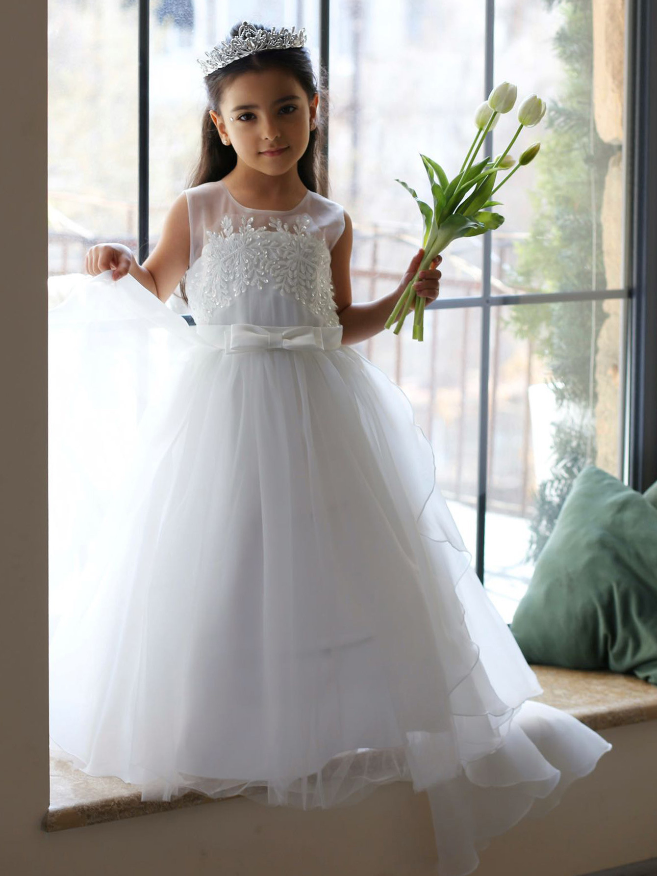 Comercio exterior Amazon ropa para niños niñas pettiskirt niños princesa vestido de piano rendimiento flor niña vestido de novia vestido de Trailing