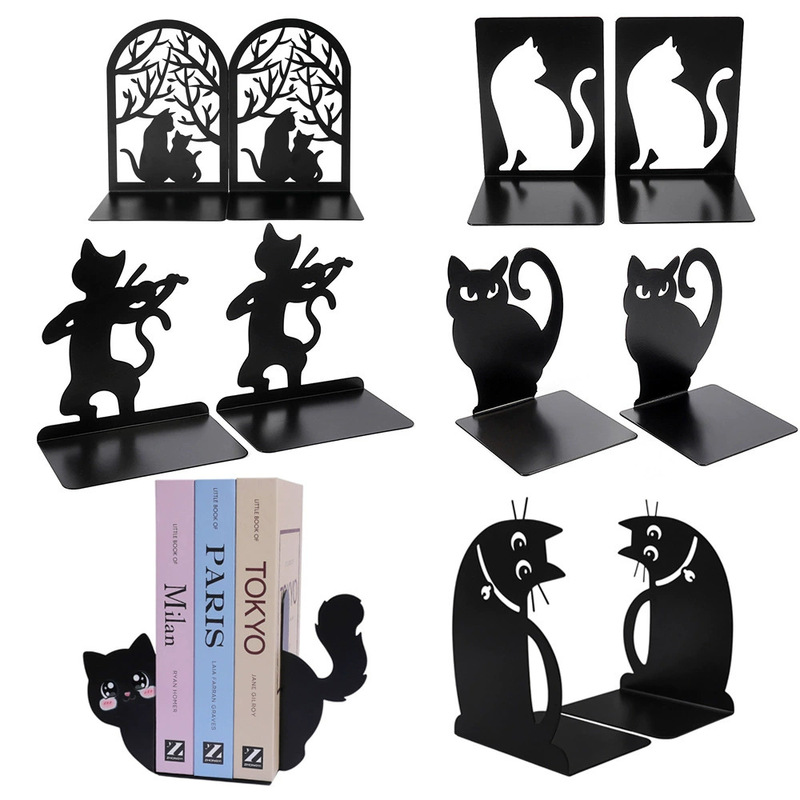 Cartoon Desktop Book Stand Office Book Stand Student Creative Cute Book Stand Cat Metal Desk Bookend