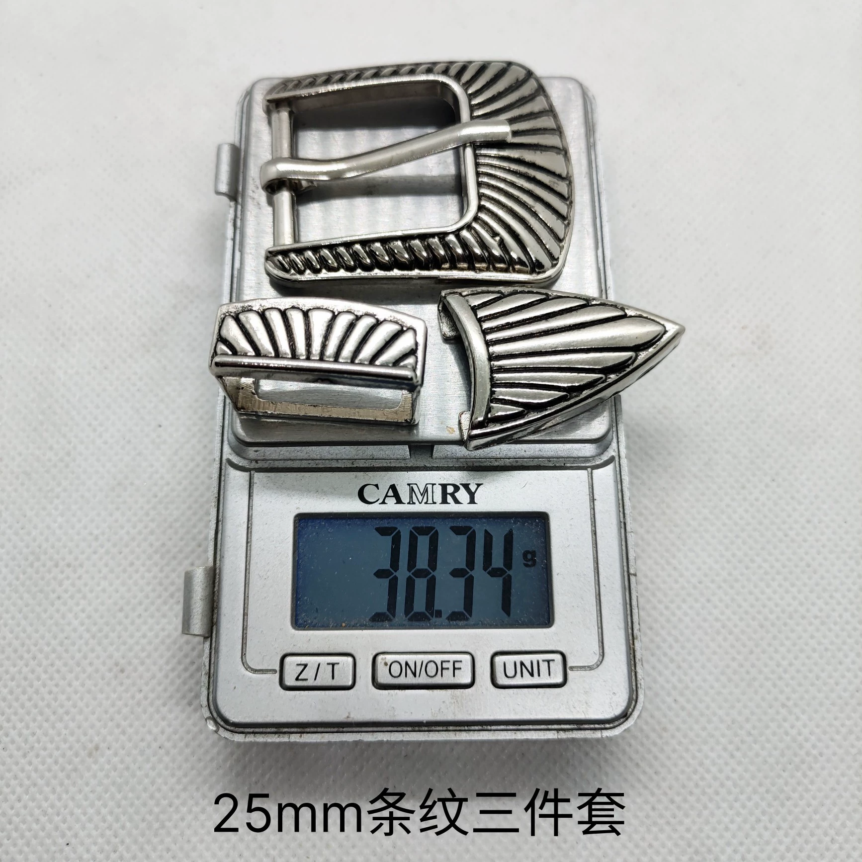 Ethnic retro metal belt, buckle, set, European style, 3 piece set