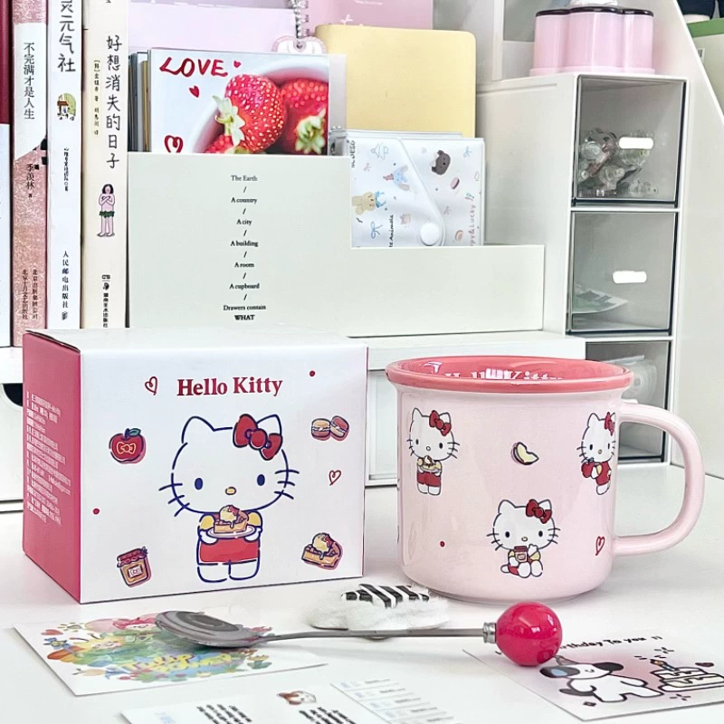 Керамическая кружка Sanrio для воды для девочек с привлекательным внешним видом и симпатичная детская кружка для дома, чашка для кофе и молока, подарок на день рождения