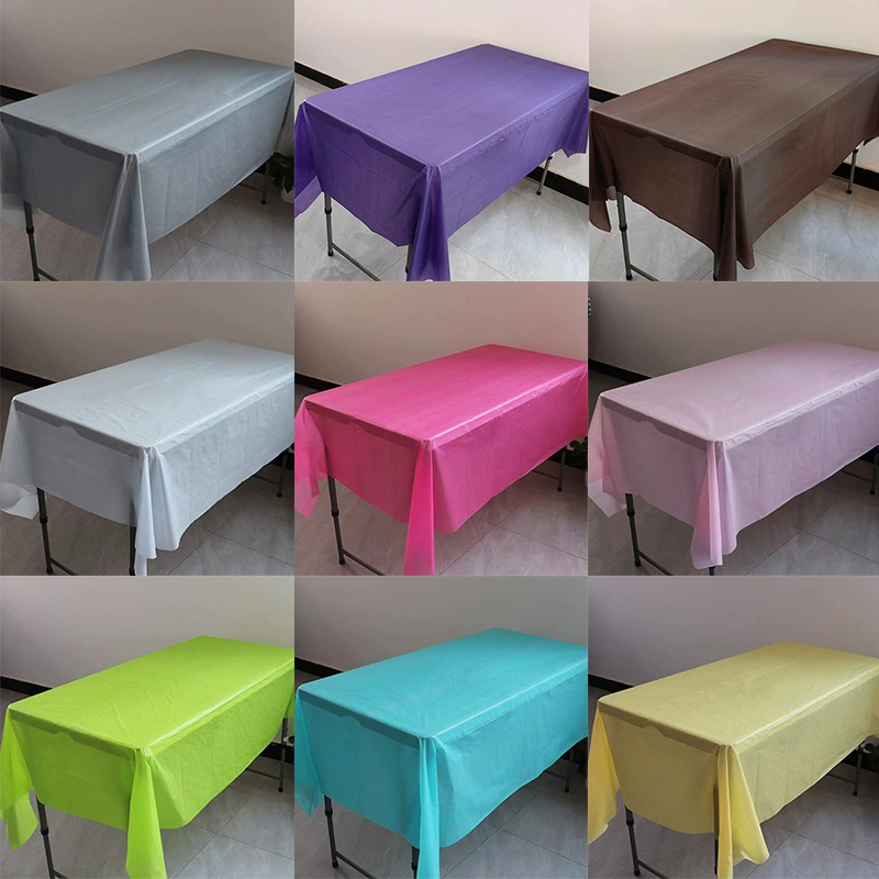 Одноразовая скатерть для вечеринки Peva, десертный стол на день рождения, однотонная скатерть, несколько цветов, украшение для вечеринки