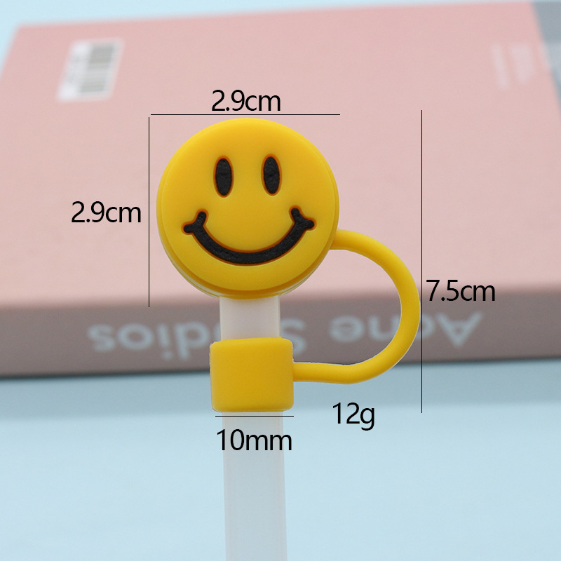 Nueva tapa de pajita de silicona 8-10mm linda muñeca de flores tapa a prueba de polvo se puede reciclar cubierta de pajita transfronteriza