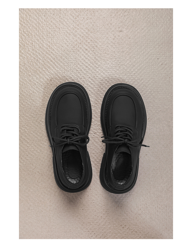 ShoeVault Herren Leder 2025 Neue Business Casual Schwarz Große Zehen Arbeits Frühling Herbst Dicke Sohle Derby Schuhe_voghion.com