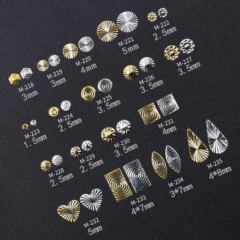 Metal Round Nail Thread Piece Jewelry Nail Round Nail Thread Nail Peach-shaped Pattern Spiral Nail