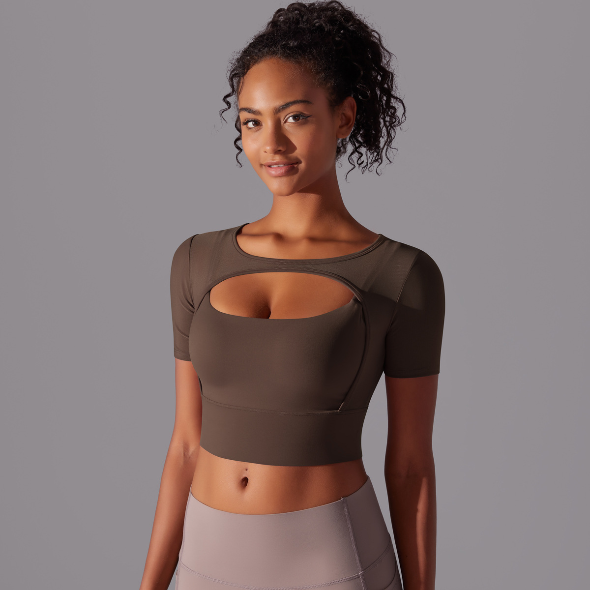 182g Weight Short Sleeve Sleeve Length Pullovers Placket Type Nylon, Spandex Fabric Type Short Top Length T-shirt Tops Type Yoga, Sports Occasion Round Neck Neckline Solid Color Pattern Women Gender Hollow Out Craft Fitness Sport Style Solid Color Nylon Spandex Round Neck Hollow Out Active Tops T-shirt 2
