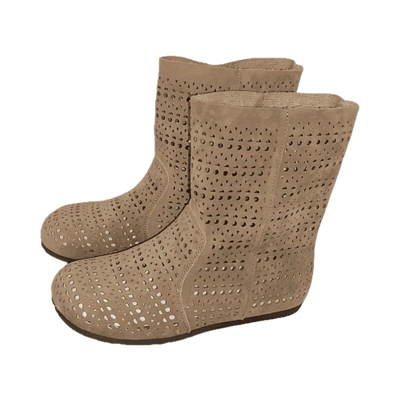 Botas de verano agujero sandalias de estilo británico Meirard retro botas huecadas delgadas sandalias transpirables planas mujeres