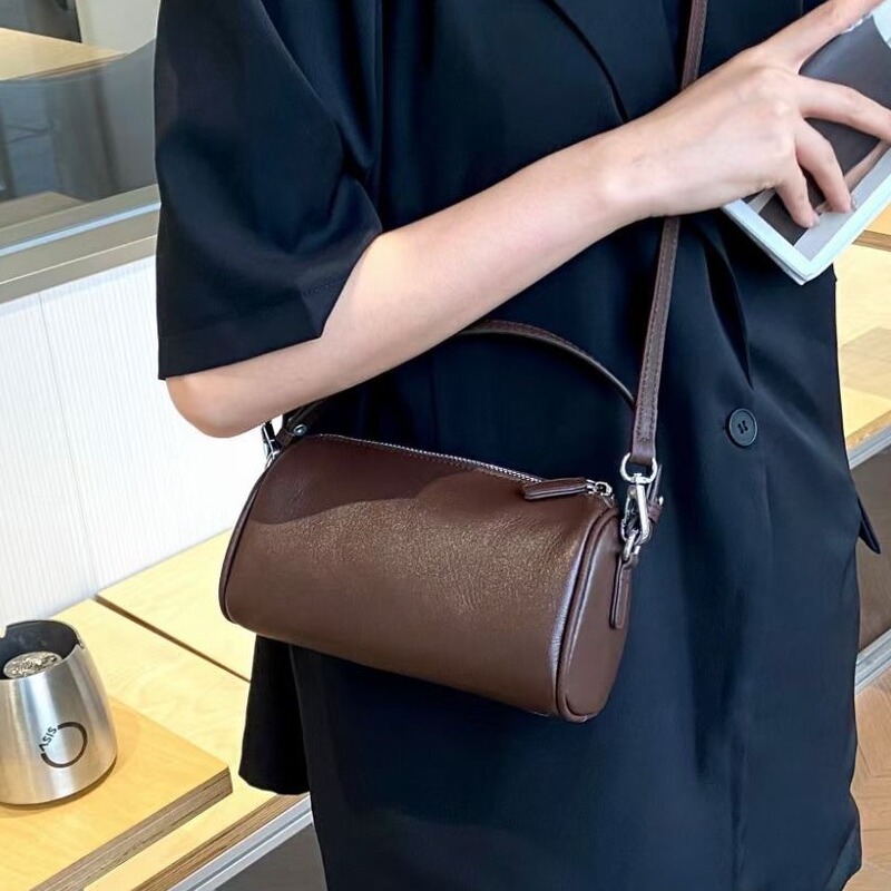 Top Layer Cowhide Women's Bag New Shoulder Bag Underarm Fashion High Texture Genuine Leather Handbag Niche Crossbody Bag