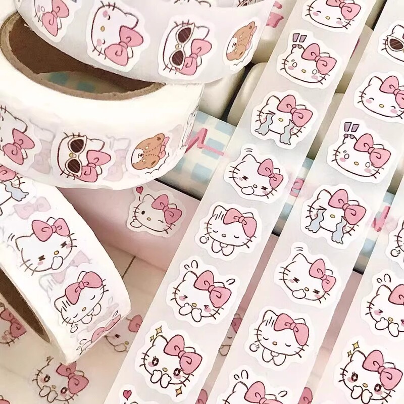 かわいい大頭kt猫表情巻巻貼りins高颜値学生装飾手帳素材ペン棒表情貼り絵|undefined