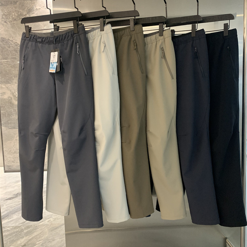 Outdoor Series Autumn Three-Dimensional Cut Mesh Lining Water-Repellent Breathable Softshell Men's Casual Straight-Leg Trousers