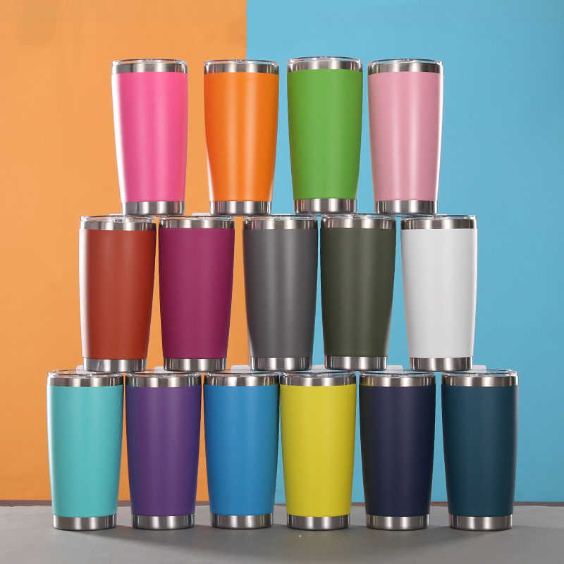 Bestseller 20Oz 304 Stainless Steel Double-Layer Insulated Top Quality Cup, Large-Capacity Car Cooler Ice Cup_voghion.com