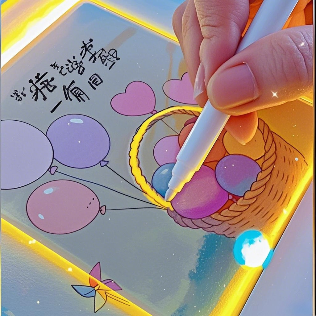 Tablero de dibujo para niños transfronterizo Diy Lámpara de tablero de dibujo pintada a mano borrable Tablero de graffiti led Tablero de mensajes Regalo para niños