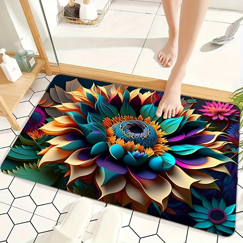 Non-slip Decorative Bathroom Floor Mat Printed American Style_voghion.com